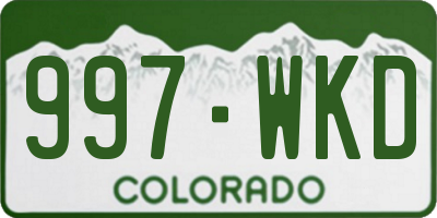 CO license plate 997WKD