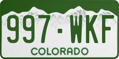 CO license plate 997WKF