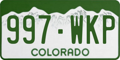 CO license plate 997WKP