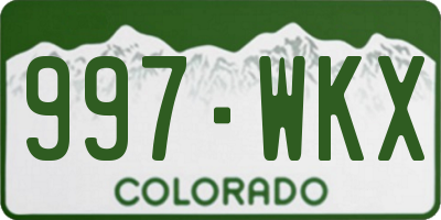 CO license plate 997WKX