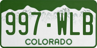 CO license plate 997WLB