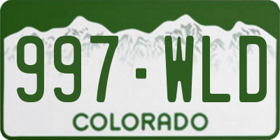CO license plate 997WLD