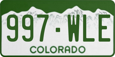 CO license plate 997WLE