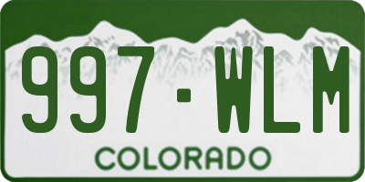 CO license plate 997WLM