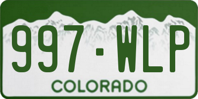 CO license plate 997WLP