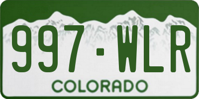 CO license plate 997WLR