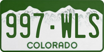 CO license plate 997WLS