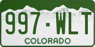 CO license plate 997WLT