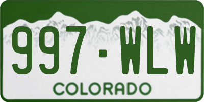 CO license plate 997WLW