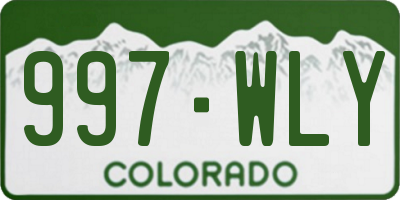 CO license plate 997WLY