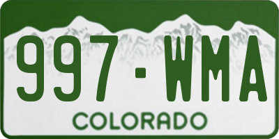 CO license plate 997WMA