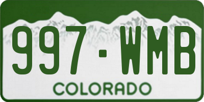 CO license plate 997WMB
