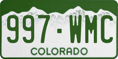 CO license plate 997WMC