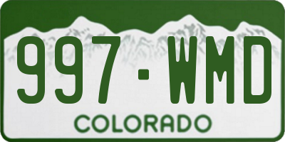 CO license plate 997WMD