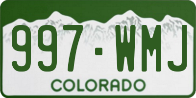 CO license plate 997WMJ