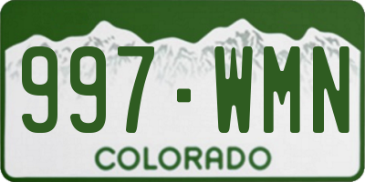 CO license plate 997WMN