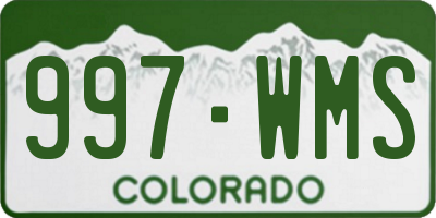 CO license plate 997WMS