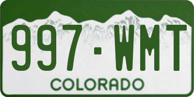 CO license plate 997WMT