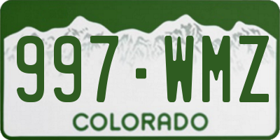 CO license plate 997WMZ