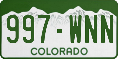 CO license plate 997WNN