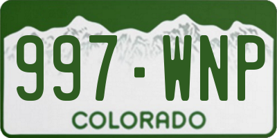 CO license plate 997WNP