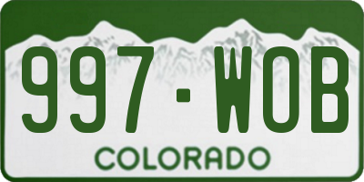 CO license plate 997WOB
