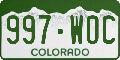 CO license plate 997WOC