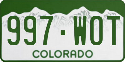 CO license plate 997WOT