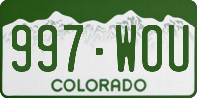 CO license plate 997WOU
