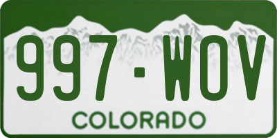CO license plate 997WOV
