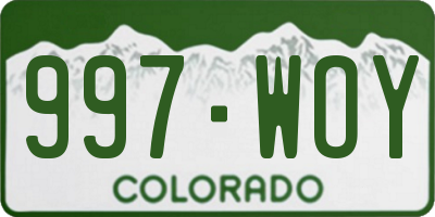 CO license plate 997WOY