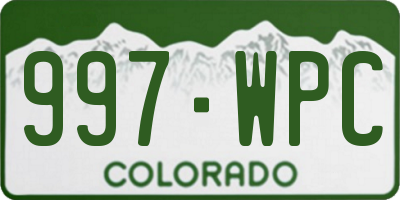 CO license plate 997WPC