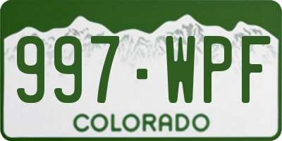 CO license plate 997WPF
