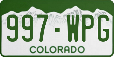 CO license plate 997WPG