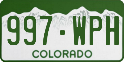 CO license plate 997WPH