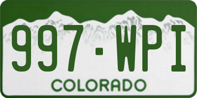 CO license plate 997WPI