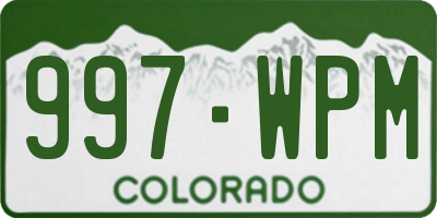 CO license plate 997WPM