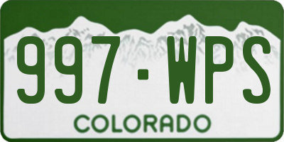 CO license plate 997WPS