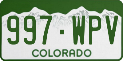 CO license plate 997WPV