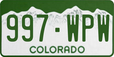 CO license plate 997WPW