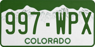 CO license plate 997WPX
