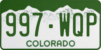 CO license plate 997WQP