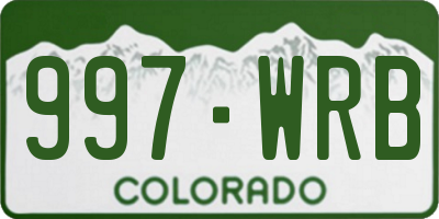 CO license plate 997WRB