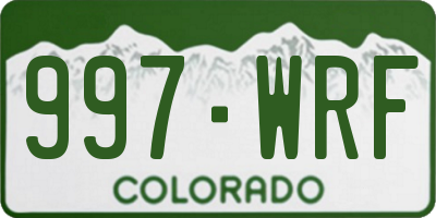 CO license plate 997WRF