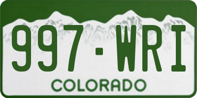 CO license plate 997WRI