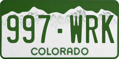 CO license plate 997WRK