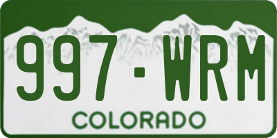 CO license plate 997WRM
