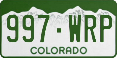 CO license plate 997WRP