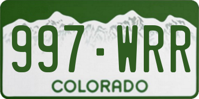 CO license plate 997WRR