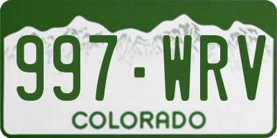 CO license plate 997WRV